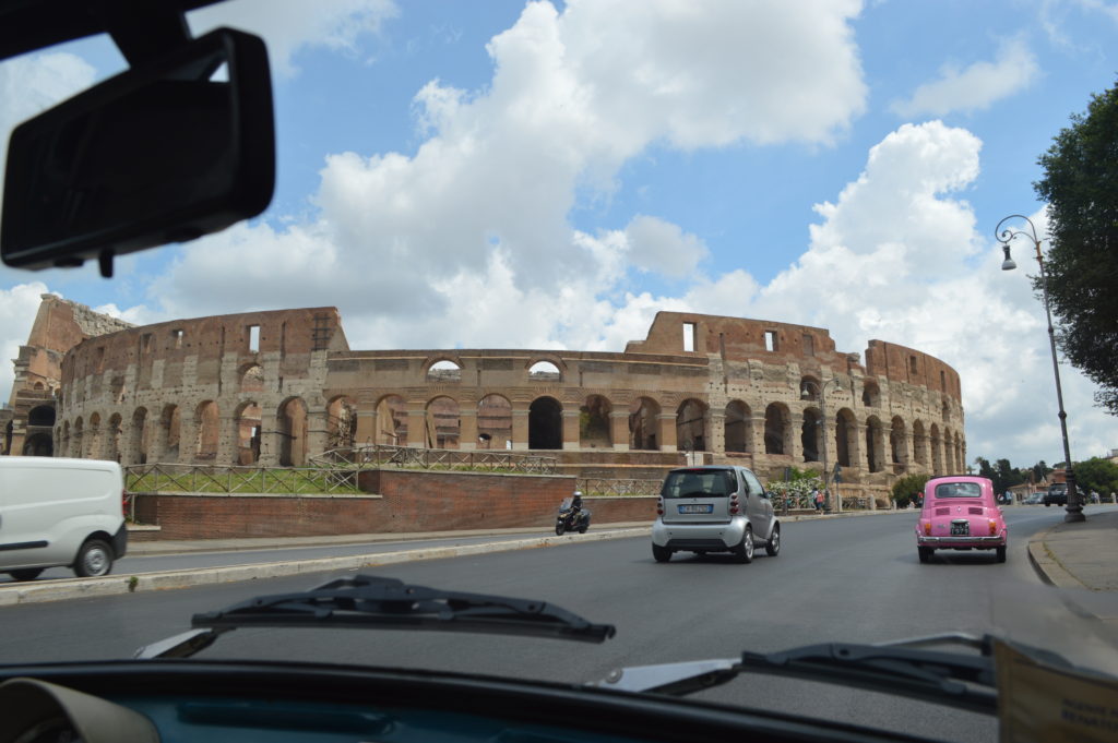 Driving to the Colosseum
